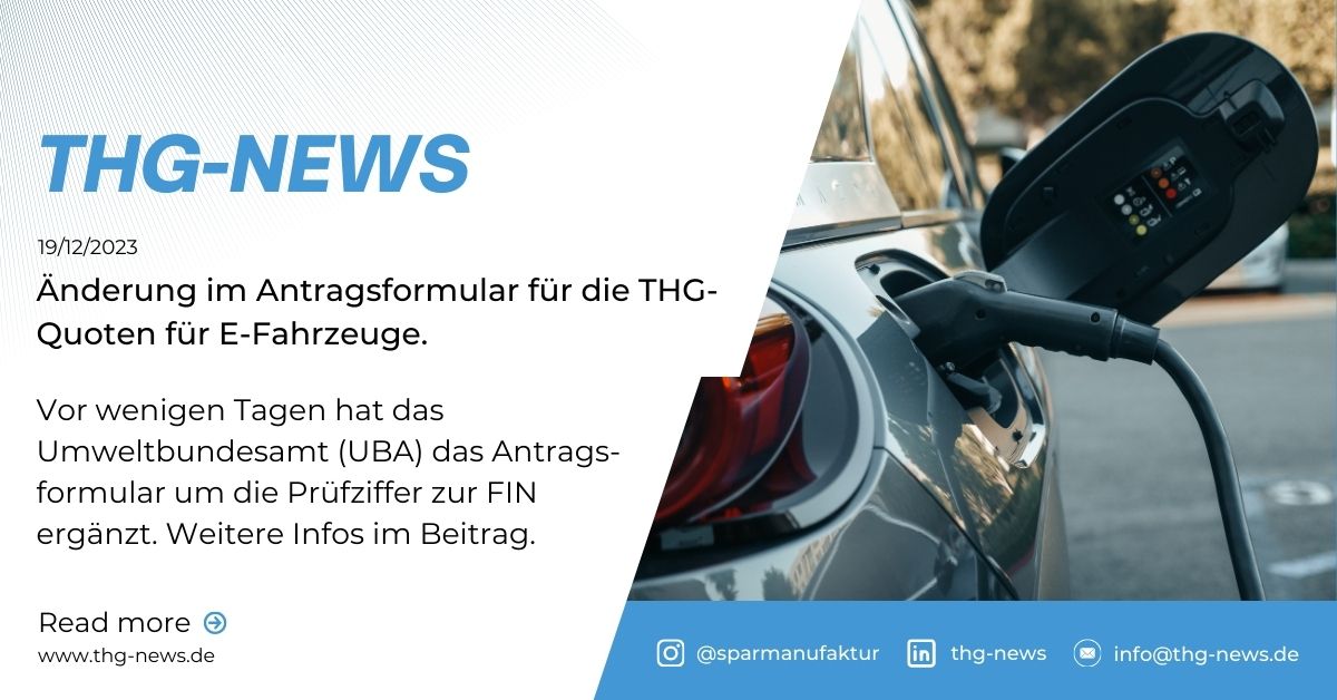 Umweltbundesamt veröffentlicht neue THG-Anträge